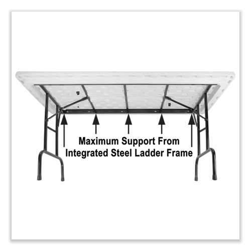 Picture of Adjustable Folding Tables, Rectangular, 72" x 30" x 22" to 32", Red Top, Black Base, 4/Pallet