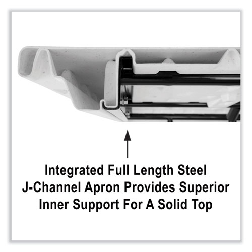 Picture of Adjustable Folding Tables, Rectangular, 72" x 30" x 22" to 32", Yellow Top, Black Legs, 4/Pallet