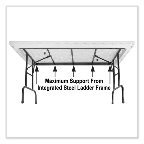 Picture of Adjustable Folding Tables, Rectangular, 96" x 30" x 22" to 32", Gray Granite Top, Black Legs, 4/Pallet