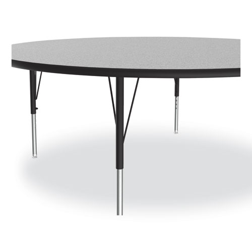 Picture of Height Adjustable Activity Table, Round, 60" x 19" to 29", Gray Granite Top, Black Legs, 4/Pallet