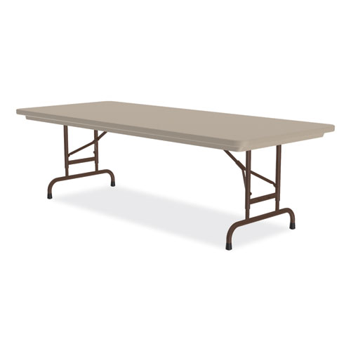 Picture of Adjustable Folding Tables, Rectangular, 60" x 30" x 22" to 32", Mocha Granite Top, Brown Legs, 4/Pallet