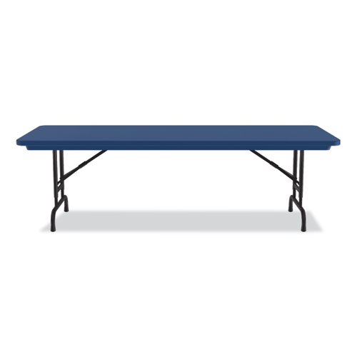 Picture of Adjustable Folding Tables, Rectangular, 72" x 30" x 22" to 32", Blue Top, Black Legs, 4/Pallet