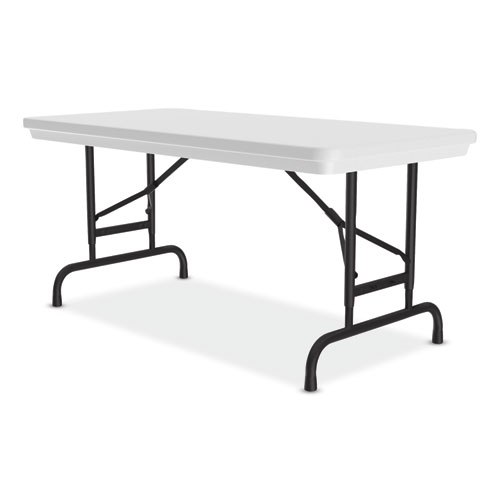 Picture of Adjustable Folding Table, Rectangular, 48" x 24" x 22" to 32", Gray Granite Top, Black Legs, 4/Pallet