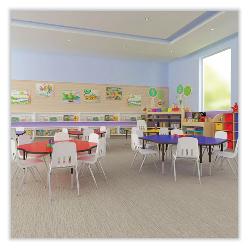 Picture of Adjustable Activity Table, Rectangular, 48" x 24" x 19" to 29", Medium Oak Top, Black Legs, 4/Pallet