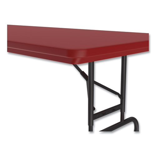 Picture of Adjustable Folding Tables, Rectangular, 60" x 30" x 22" to 32", Red Top, Black Legs, 4/Pallet