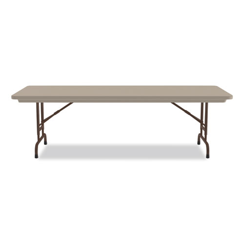Picture of Adjustable Folding Tables, Rectangular, 72" x 30" x 22" to 32", Mocha Granite Top, Brown Legs, 4/Pallet