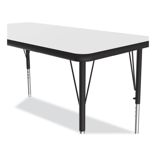 Picture of Markerboard Activity Tables, Rectangular, 60" x 24" x 19" to 29", White Top, Black Legs, 4/Pallet
