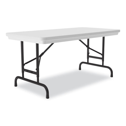 Picture of Adjustable Folding Table, Rectangular, 48" x 24" x 22" to 32", Gray Granite Top, Black Legs, 4/Pallet