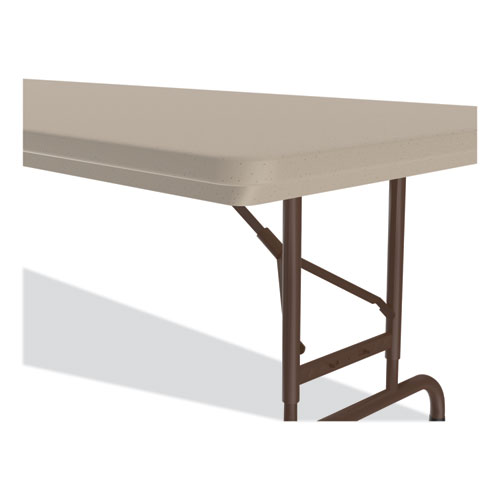 Picture of Adjustable Folding Tables, Rectangular, 60" x 30" x 22" to 32", Mocha Granite Top, Brown Legs, 4/Pallet