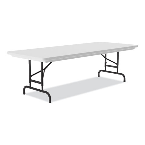 Picture of Adjustable Folding Tables, Rectangular, 96" x 30" x 22" to 32", Gray Granite Top, Black Legs, 4/Pallet