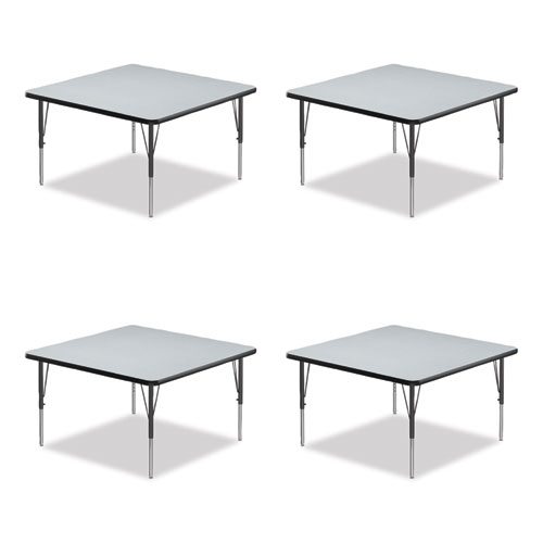 Picture of Adjustable Activity Tables, Square, 48" x 48" x 19" to 29", Gray Top, Black Legs, 4/Pallet