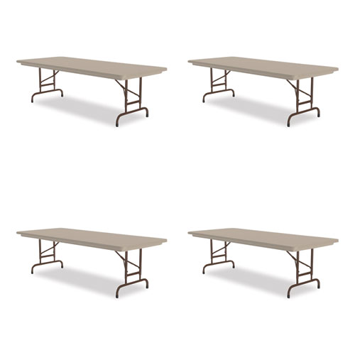 Picture of Adjustable Folding Tables, Rectangular, 72" x 30" x 22" to 32", Mocha Granite Top, Brown Legs, 4/Pallet