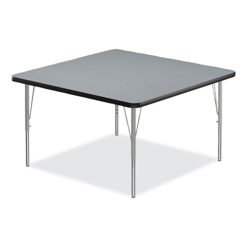 Picture of Adjustable Activity Tables, Square, 48" x 48" x 19" to 29", Gray Top, Silver Legs, 4/Pallet