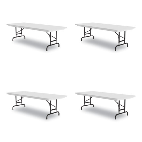 Picture of Adjustable Folding Tables, Rectangular, 96" x 30" x 22" to 32", Gray Granite Top, Black Legs, 4/Pallet