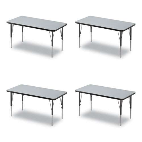 Picture of Adjustable Activity Table, Rectangular, 48" x 24" x 19" to 29", Granite Top, Black Legs, 4/Pallet