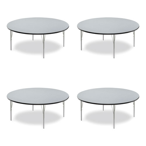 Picture of Height Adjustable Activity Tables, Round, 60" x 19" to 29", Gray Granite Top, Gray Legs, 4/Pallet
