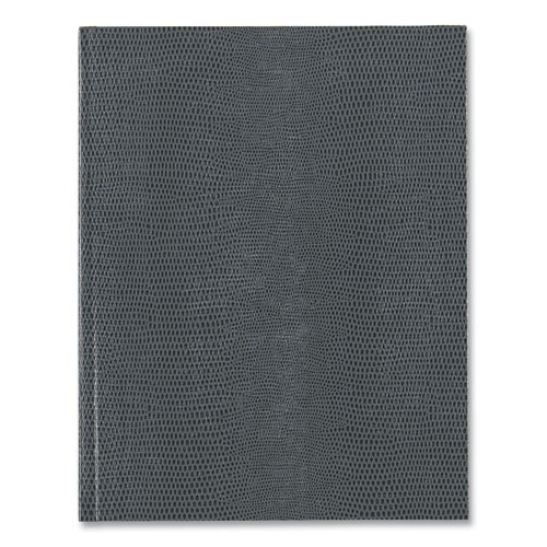 Picture of Executive Notebook with Ribbon Bookmark, 1 Subject, Medium/College Rule, Cool Gray Cover, (75) 10.75 x 8.5 Sheets