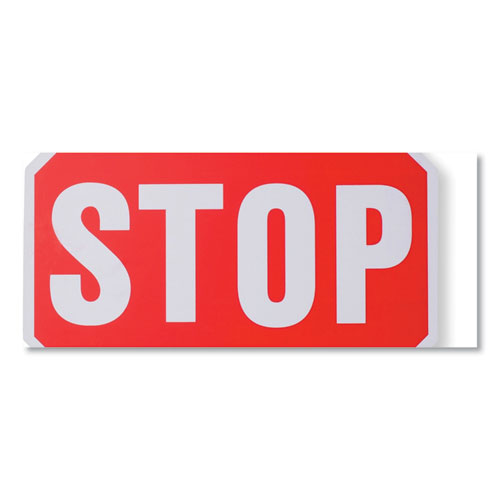 Picture of Handheld Stop Sign, 18" Red/White Face, White Graphics