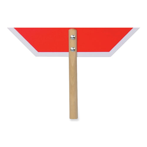 Picture of Handheld Stop Sign, 18" Red/White Face, White Graphics