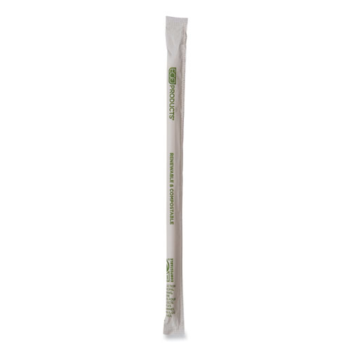 Picture of Renewable and Compostable PHA Straws, 10.25", Natural White, 1,250/Carton