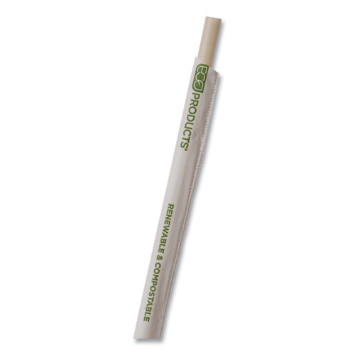 Picture of Renewable and Compostable PHA Straws, 10.25", Natural White, 1,250/Carton