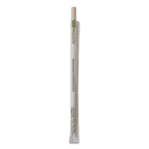 Picture of Renewable and Compostable PHA Straws, 10.25", Natural White, 1,250/Carton