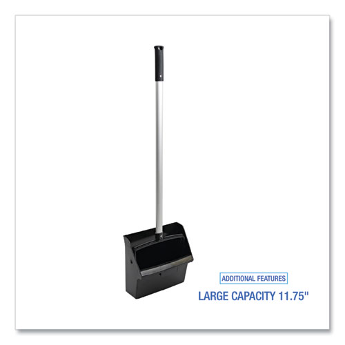 Picture of Lobby Dust Pan, 11.75 x 37, 34" Handle, Plastic/Aluminum, Black