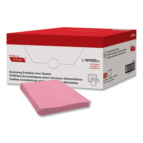 Tuff-Job+Foodservice+Towels%2C+12+x+24%2C+Pink%2FWhite%2C+200%2FCarton