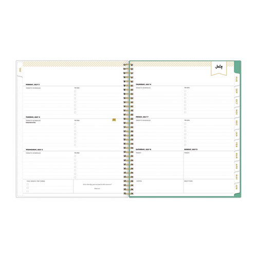 Picture of Day Designer Academic Year Weekly/Monthly Frosted Planner, Palms Artwork, 11 x 8.5, 12-Month (July to June): 2024 to 2025