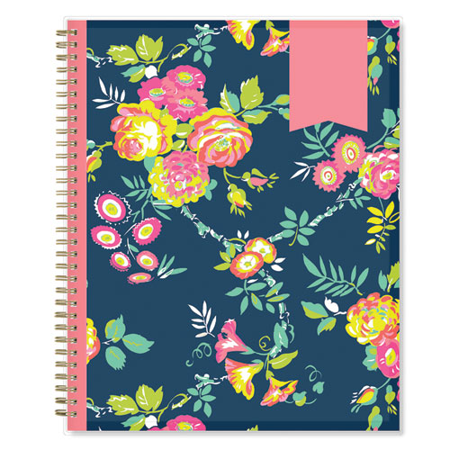 Picture of Day Designer Peyton Create-Your-Own Cover Weekly/Monthly Planner, Floral, 11 x 8.5, Navy, 12-Month (July to June): 2024-2025