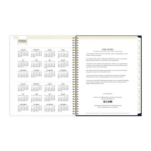 Picture of Day Designer Peyton Create-Your-Own Cover Weekly/Monthly Planner, Floral, 11 x 8.5, Navy, 12-Month (July to June): 2024-2025