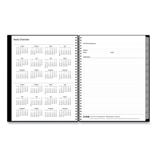 Picture of Enterprise Academic Weekly/Monthly Planner, 11 x 8.5, Black Cover, 12-Month (July to June): 2024 to 2025