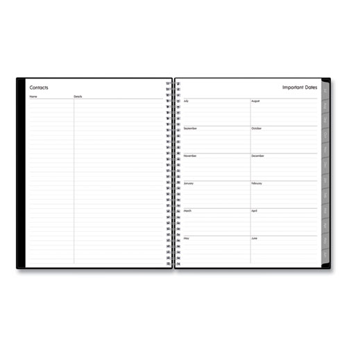 Picture of Enterprise Academic Weekly/Monthly Planner, 11 x 8.5, Black Cover, 12-Month (July to June): 2024 to 2025