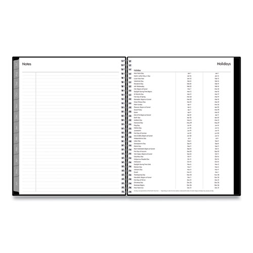 Picture of Enterprise Academic Weekly/Monthly Planner, 11 x 8.5, Black Cover, 12-Month (July to June): 2024 to 2025