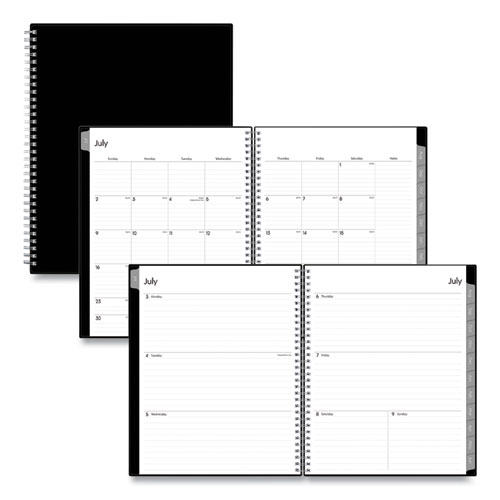 Picture of Enterprise Academic Weekly/Monthly Planner, 11 x 8.5, Black Cover, 12-Month (July to June): 2024 to 2025