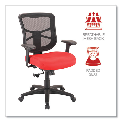 Picture of Alera Elusion Series Mesh Mid-Back Swivel/Tilt Chair, Supports Up to 275 lb, 17.9" to 21.8" Seat Height, Red