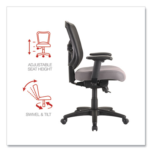 Picture of Alera Elusion Series Mesh Mid-Back Swivel/Tilt Chair, Supports Up to 275 lb, 17.9" to 21.8" Seat Height, Gray Seat