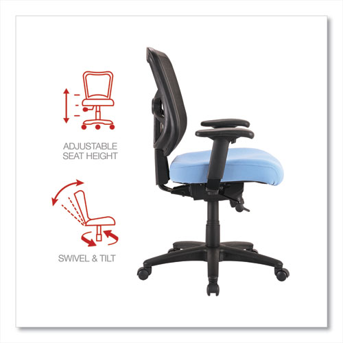 Picture of Alera Elusion Series Mesh Mid-Back Swivel/Tilt Chair, Supports Up to 275 lb, 17.9" to 21.8" Seat Height, Light Blue Seat