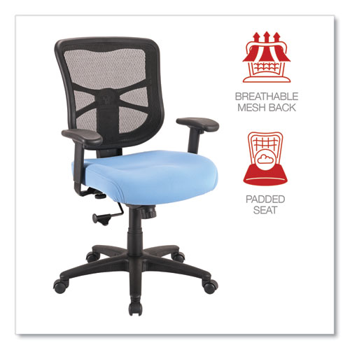 Picture of Alera Elusion Series Mesh Mid-Back Swivel/Tilt Chair, Supports Up to 275 lb, 17.9" to 21.8" Seat Height, Light Blue Seat