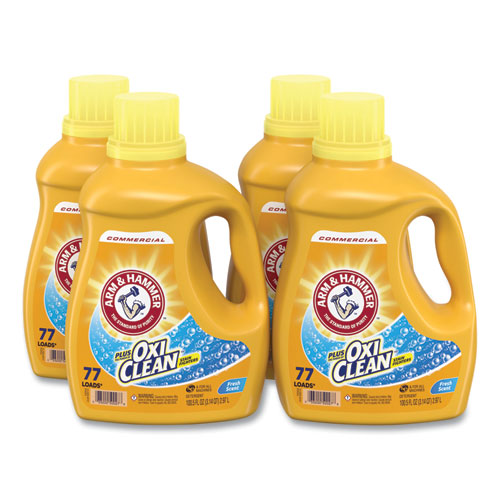 Picture of OxiClean Concentrated Liquid Laundry Detergent, Fresh, 100.5 oz Bottle, 4/Carton