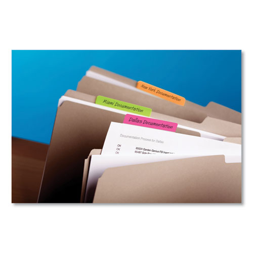 Picture of Solid Color Tabs, 1/5-Cut, Assorted Pastel Colors, 2" Wide, 24/Pack