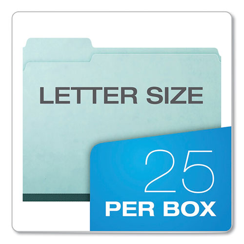 Picture of Pressboard Expanding File Folders, 1/3-Cut Tabs: Assorted, Letter Size, 1" Expansion, Blue, 25/Box