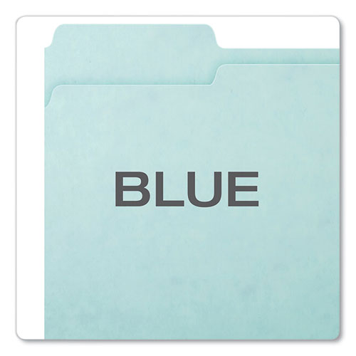 Picture of Pressboard Expanding File Folders, 1/3-Cut Tabs: Assorted, Letter Size, 1" Expansion, Blue, 25/Box