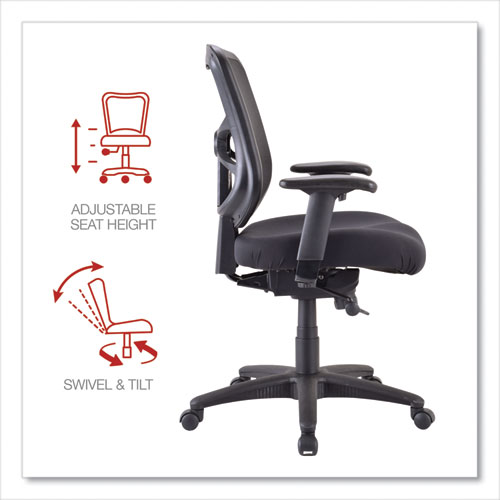 Picture of Alera Elusion Series Mesh Mid-Back Swivel/Tilt Chair, Supports Up to 275 lb, 17.9" to 21.8" Seat Height, Black