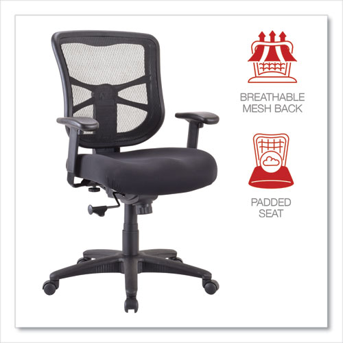 Picture of Alera Elusion Series Mesh Mid-Back Swivel/Tilt Chair, Supports Up to 275 lb, 17.9" to 21.8" Seat Height, Black