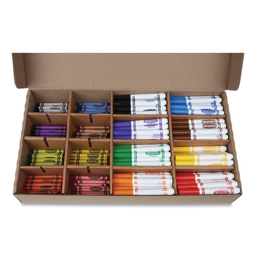 Picture of Crayons and Markers Combo Classpack, Eight Colors, 256/Set