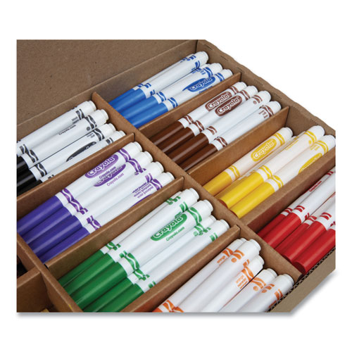 Picture of Crayons and Markers Combo Classpack, Eight Colors, 256/Set