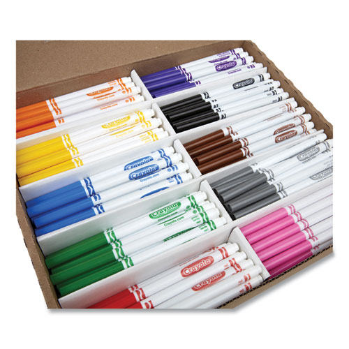 Picture of Fine Line 200-Count Classpack Non-Washable Marker, Fine Bullet Tip, Assorted Colors, 200/Box