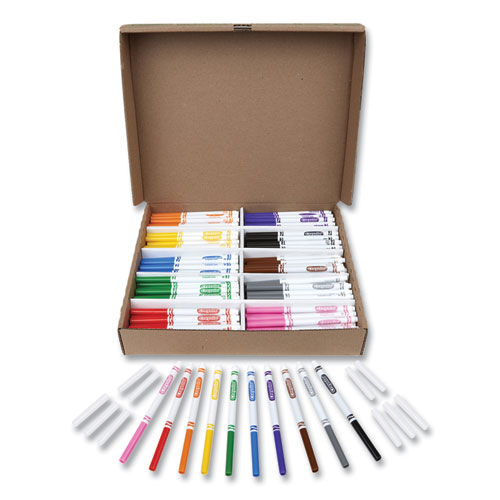 Picture of Fine Line 200-Count Classpack Non-Washable Marker, Fine Bullet Tip, Assorted Colors, 200/Box