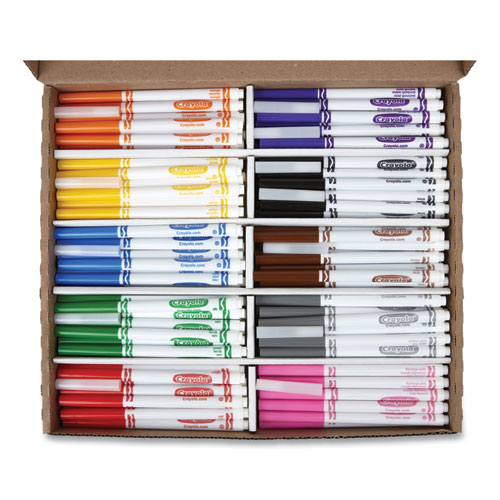 Picture of Fine Line 200-Count Classpack Non-Washable Marker, Fine Bullet Tip, Assorted Colors, 200/Box